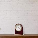 Bailey Tabletop Clock with Wooden Finish and Brass Accents