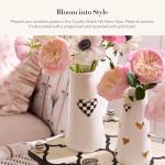 MACKENZIE-CHILDS Tall Black-and-White Heart Vase