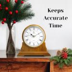 Stylish Battery-Operated Wooden Mantel Clock