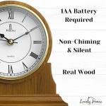 Stylish Battery-Operated Wooden Mantel Clock