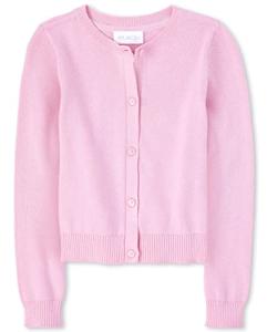Girls' Uniform Cardigan in Sparkling Pink