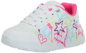 Skechers Girls Uno Lite My Drip Sneakers, White/Mint