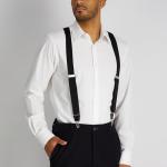 Dockers Men's Black Solid Suspenders