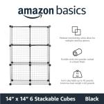 Amazon Basics Black Stackable Storage Cubes, 6-Pack