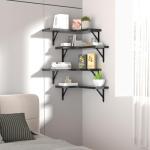 Rustic Black Corner Floating Shelves Set of 4