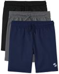 Boys Athletic Basketball Shorts 3-Pack – Black/Grey/Blue