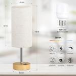Dicoool Dimmable Wood Table Lamp with USB Charging