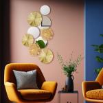 Hicarer 9 Piece Gold Round Wall Mirrors Set