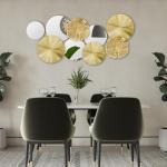 Hicarer 9 Piece Gold Round Wall Mirrors Set