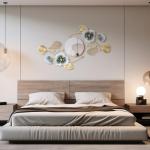 Tandefio 3-Pc Ginkgo Leaf Metal Wall Mirrors