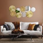 Hicarer 9 Piece Gold Round Wall Mirrors Set