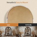 Rustic Arched Wall Mirror - 36"x24" Vintage Design