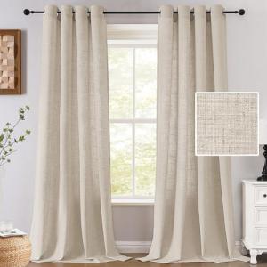 H.VERSAILTEX 84-Inch Linen Curtains 2-Panel Set
