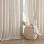H.VERSAILTEX 84-Inch Linen Curtains 2-Panel Set