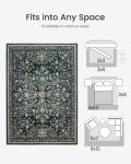 Washable 8x10 Floral Non-Slip Area Rug