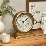 EMAX HOME Vintage Gold Mantle Table Clock