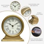 EMAX HOME Vintage Gold Mantle Table Clock