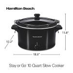 Hamilton Beach 10 Quart Slow Cooker, Portable, Black
