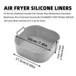 Silicone Air Fryer Liners - 2 Pack, 7.8 Inch