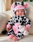 17-Inch Realistic Baby Doll with Cow Outfit