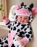 17-Inch Realistic Baby Doll with Cow Outfit