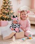 17-Inch Realistic Baby Doll with Cow Outfit