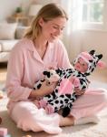 17-Inch Realistic Baby Doll with Cow Outfit
