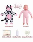 17-Inch Realistic Baby Doll with Cow Outfit
