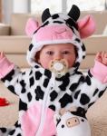 17-Inch Realistic Baby Doll with Cow Outfit