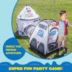 JOYIN White Rocket Ship Play Tent with Tunnel