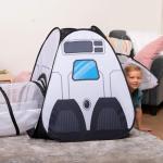 JOYIN White Rocket Ship Play Tent with Tunnel