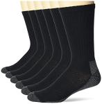 Hanes Men's 6-Pack Crew Work Socks, Black