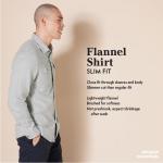 Men's Slim-Fit Flannel Shirt - Burgundy Plaid