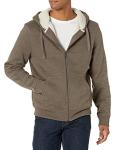 Men's Sherpa-Lined Full-Zip Hoodie, Dark Brown
