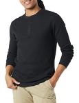 Men's Amazon Essentials Black Long Sleeve Henley Shirt
