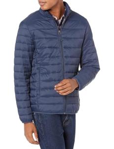 Men's Lightweight Water-Resistant Puffer Jacket - Navy