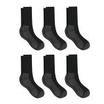 Hanes Men's 6-Pack Crew Work Socks, Black
