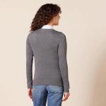 Women's Lightweight Crewneck Cardigan Sweater, Charcoal