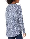 Amazon Essentials Women's Long-Sleeve Navy Petals Blouse