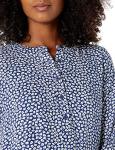 Amazon Essentials Women's Long-Sleeve Navy Petals Blouse