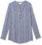 Amazon Essentials Women's Long-Sleeve Navy Petals Blouse