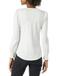 Women's Long-Sleeve Crewneck White T-Shirt, Small