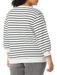 Women's French Terry Crewneck Sweatshirt, Black Stripe