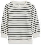 Women's French Terry Crewneck Sweatshirt, Black Stripe
