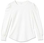 Women's Long-Sleeve Crewneck White T-Shirt, Small