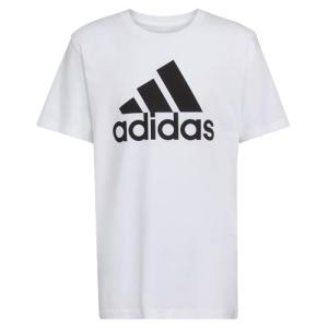 Adidas Boys Graphic Cotton T-Shirt, White, Size 8