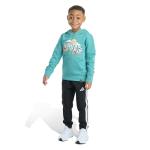 adidas Boys Fleece Pullover & Jogger Set, Teal