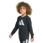 Adidas Boys Camo Logo Long Sleeve Tee, Black