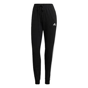adidas Women's 3-Stripes Jersey Pants, Black/S Small