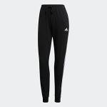 adidas Women's 3-Stripes Jersey Pants, Black/S Small